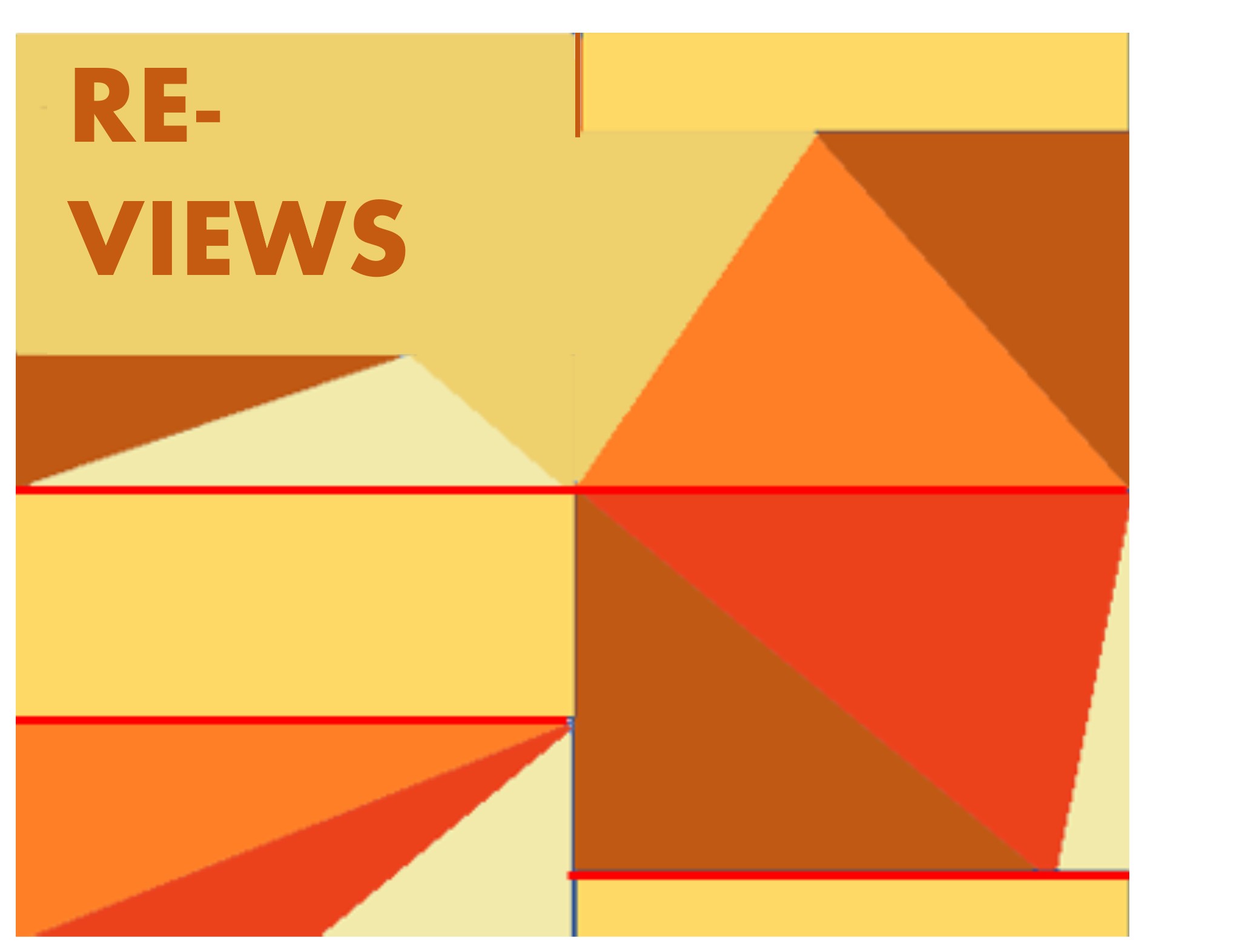 An abstract image of refracting shapes in orange and yellow.