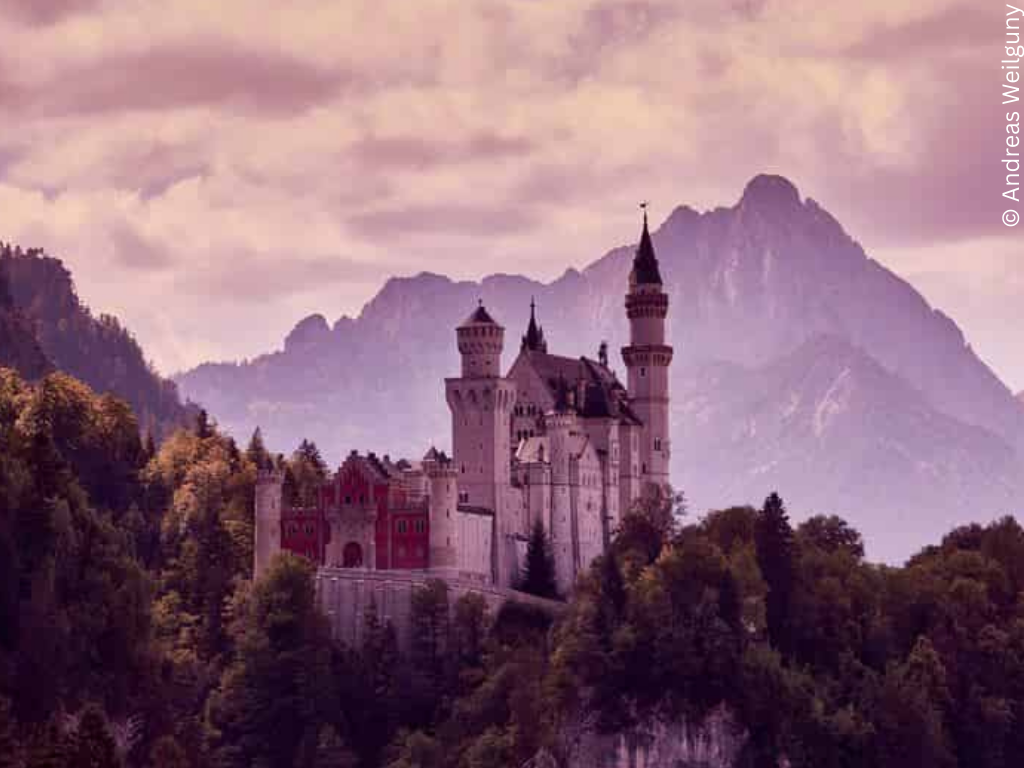 A pretty castle in the hills