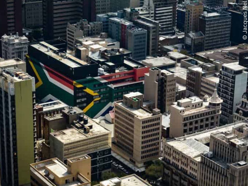 A view of a downtown area in a city.